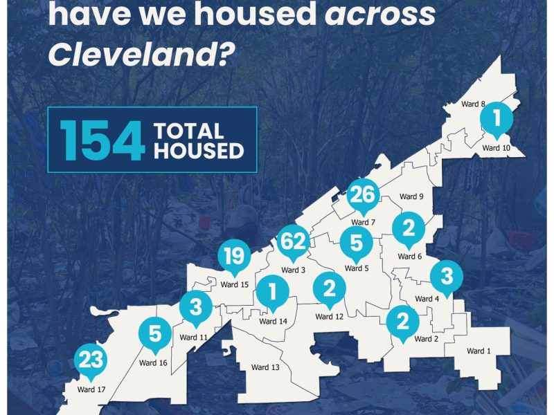 Map showing 154 people have access to housing in Cleveland