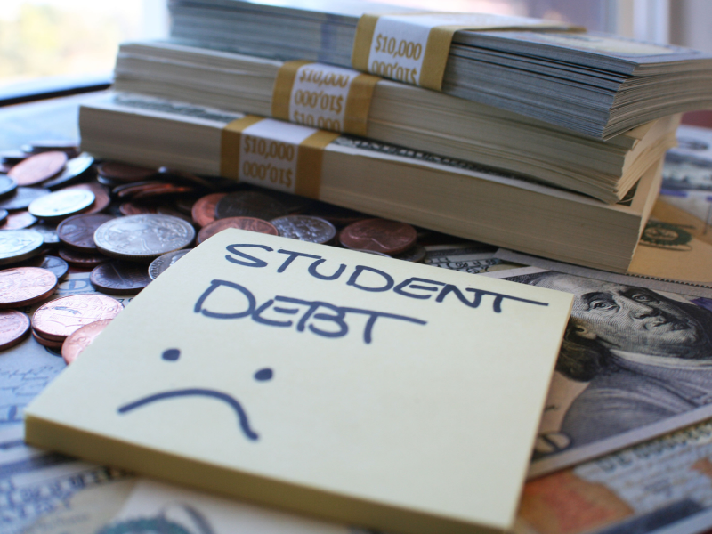 Stock photo for student loan debt